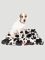 Cow Print Tufted Pet Bed:Black/White:XL