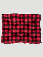 Buffalo Plaid Tufted Pet Bed:Red Multi:L