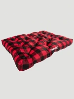 Buffalo Plaid Tufted Pet Bed:Red Multi:XL