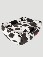 Cow Print Box Pet Bed:Black/White:One Size