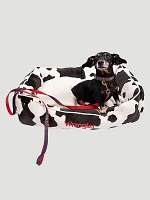 Cow Print Box Pet Bed:Black/White:One Size