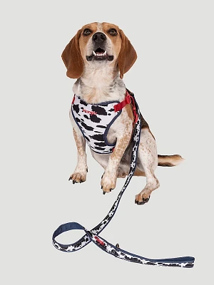 Cow Print Comfort Dog Harness:Black/White:XS