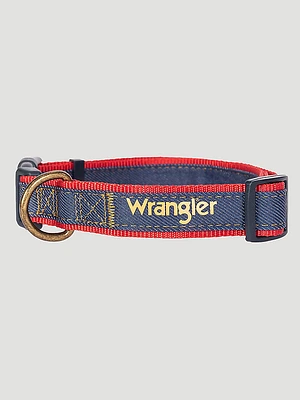 Denim Logo Dog Collar Dark Blue