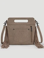 Tooled Fringe Large Bag in Tan