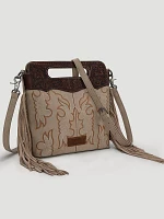 Tooled Fringe Large Bag in Tan