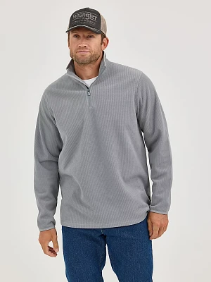 Men's Wrangler Quarter Zip Waffle Fleece Pullover Monument