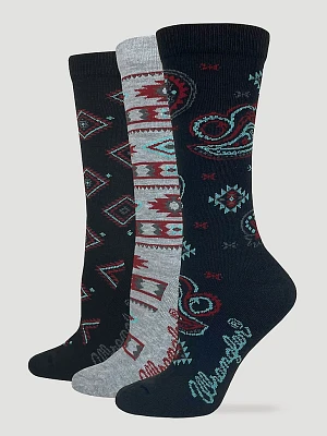 Women's Southwest Print Crew Socks (3-Pack) in