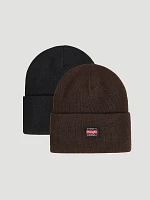 Knit Workwear Beanie (2-Pack) in Brown/Black