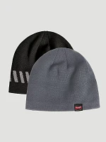 Fleece Lined Workwear Beanie (2-Pack) in Black/Charcoal