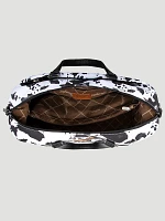 Weekender Cow Print Duffle Bag:Black:One Size