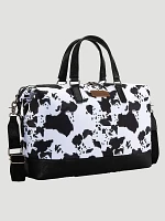 Weekender Cow Print Duffle Bag:Black:One Size