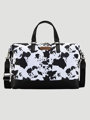 Weekender Cow Print Duffle Bag:Black:One Size