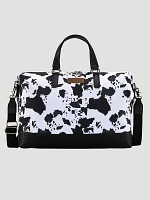 Weekender Cow Print Duffle Bag:Black:One Size