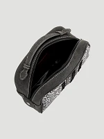 Etched Braided Cosmetic Bag in Black