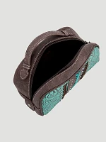 Etched Braided Cosmetic Bag in Turquiose