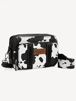 Cow Print Cross Body:Black:One Size