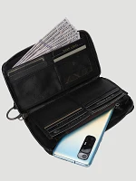 Cow Print Billfold Wallet in Black