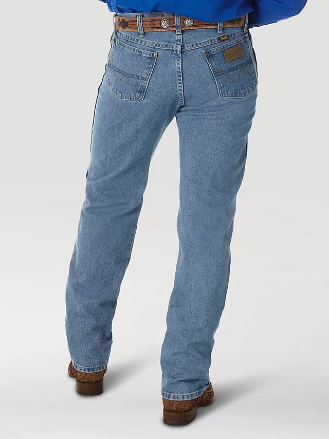 Calça jeans masculina Wrangler original corte cowboy George Strait, Heavy  Denim Stone, 1T