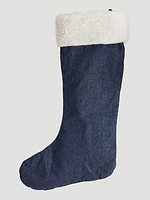 Sherpa Denim Christmas Stocking:Prewashed:ONE SIZE