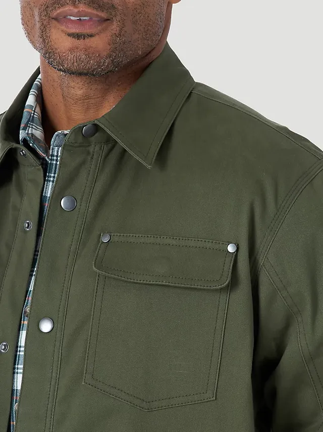 Wrangler® RIGGS Workwear® Tough Layers Fleece Lined Work Shirt Jacket in  Dark Navy