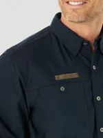 Wrangler® RIGGS Workwear® Long Sleeve Vented Solid Work Shirt Navy