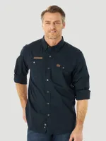 Wrangler® RIGGS Workwear® Long Sleeve Vented Solid Work Shirt Navy