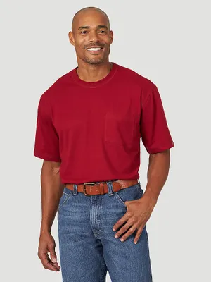 Wrangler® RIGGS Workwear® Short Sleeve 1 Pocket Performance T-Shirt Currant Red
