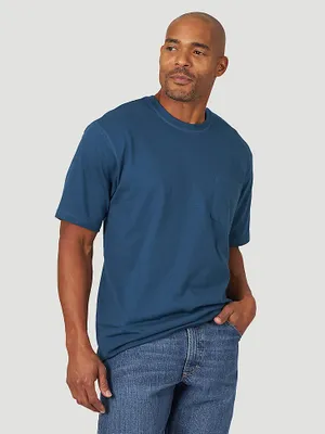 Wrangler® RIGGS Workwear® Short Sleeve 1 Pocket Performance T-Shirt Oxford Blue