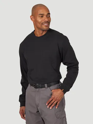 Wrangler® RIGGS Workwear® Long Sleeve 1 Pocket Performance T-Shirt Black