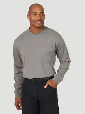 Wrangler® RIGGS Workwear® Long Sleeve 1 Pocket Performance T-Shirt Nickel