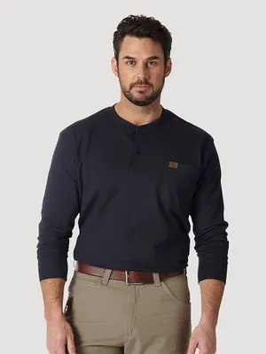 Wrangler® RIGGS Workwear® Long Sleeve Solid Henley Navy