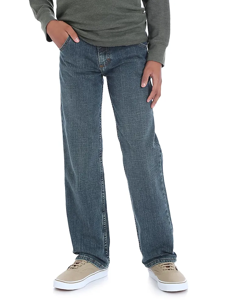 Boy's Wrangler® Five Star Classic Straight Fit Jean (Husky) Sunkissed Denim