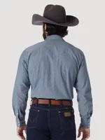 Cowboy Cut® Work Western Indigo Chambray Long Sleeve Shirt