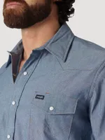 Cowboy Cut® Work Western Indigo Chambray Long Sleeve Shirt