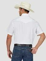 Men's Wrangler® Short Sleeve Solid Western Snap Sport Shirt White