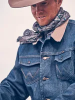 Men's Wrangler® Blanket Lined Corduroy Collar Denim Jacket Prewashed Indigo