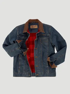 Boy’s Wrangler® Blanket Lined Denim Jacket Rustic Blue