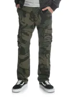 Boy's Slim Straight Stretch Cargo Pant (8-16) Forest Green Camo