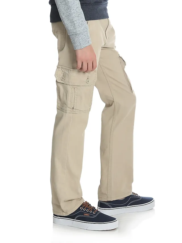 Wrangler Boy's Slim Straight Stretch Cargo Pant (8-16) Buff