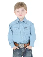 Boy's Cowboy Cut® Western Snap Shirt Denim