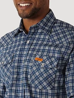 Men's Wrangler® FR Flame Resistant Long Sleeve Western Snap Plaid Shirt