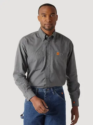 Wrangler® RIGGS Workwear® FR Flame Resistant Twill Solid Work Shirt Grey