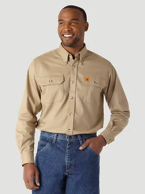 Wrangler® RIGGS Workwear® FR Flame Resistant Work Shirt Khaki