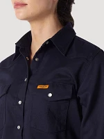 Wrangler® FR Flame Resistant Long Sleeve Solid Navy