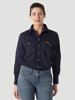 Wrangler® FR Flame Resistant Long Sleeve Solid Navy