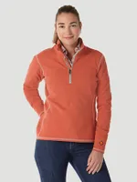 Women's Wrangler® Flame Resistant Long Sleeve Quarter-Zip Pullover Hot Sauce