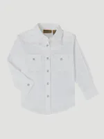 Girl’s Classic Long Sleeve Western Snap Shirt White