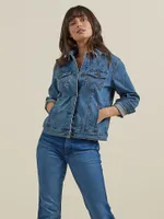 Women's Long Sleeve Classic Fit Denim Jacket Dark