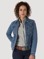 Women's Long Sleeve Classic Fit Denim Jacket Dark