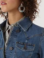 Women's Long Sleeve Classic Fit Denim Jacket Dark